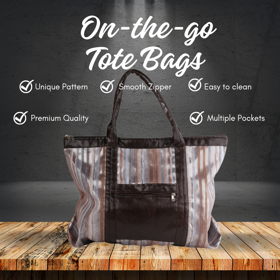 On-the-Go Tote Bag | Faux Leather Exterior & Inner Waterproof Lining