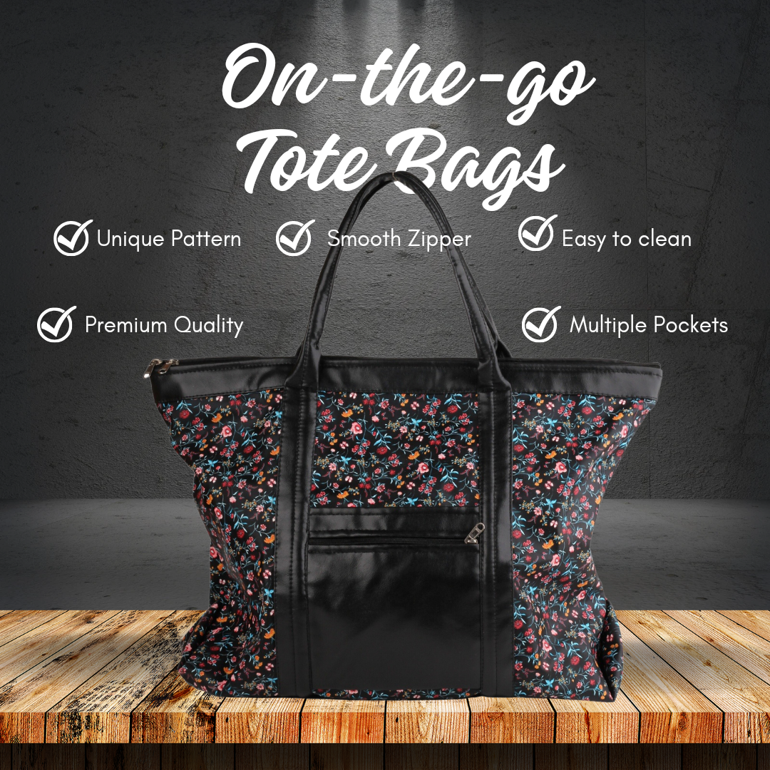 On-the-Go Tote Bag | Faux Leather Exterior & Inner Waterproof Lining