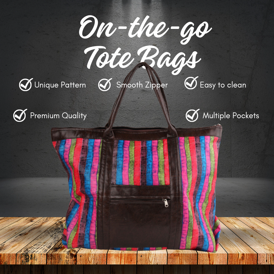 On-the-Go Tote Bag | Faux Leather Exterior & Inner Waterproof Lining