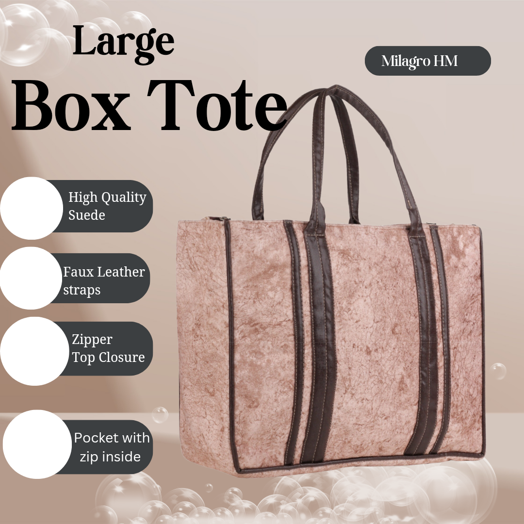 Book totes  ( Large Sizes Suede and Leather Box Totes )