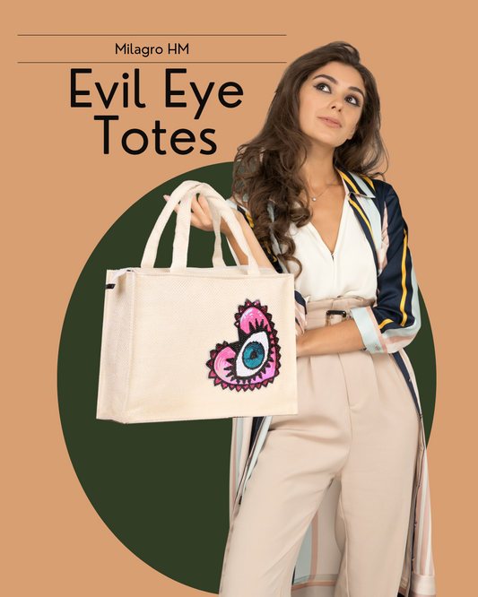 Evil Eye Totes Bag Off White