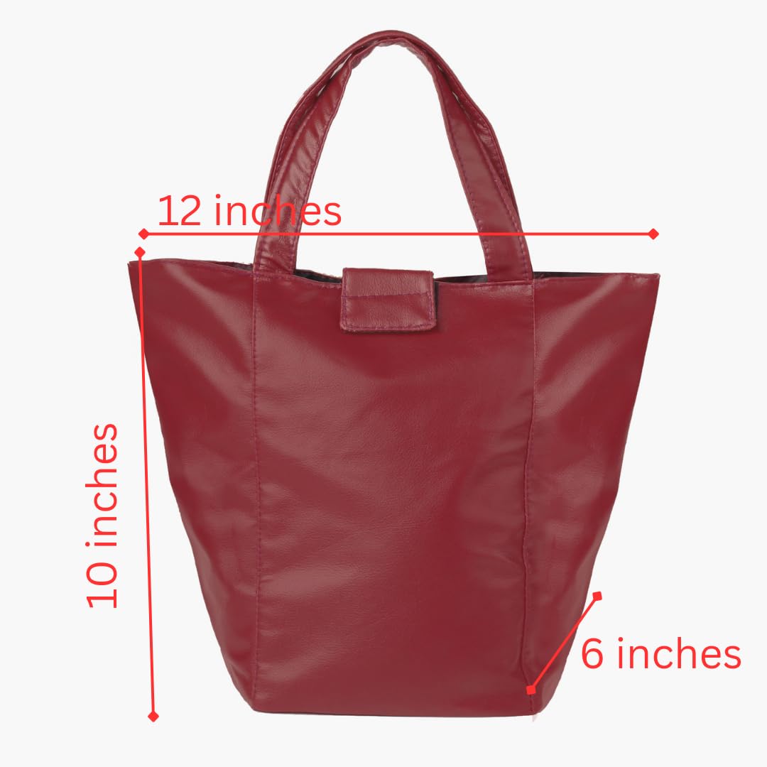 Stylish Lunch Bag - Faux Leather Exterior, Trendy Prints | Inner Waterproof Lining