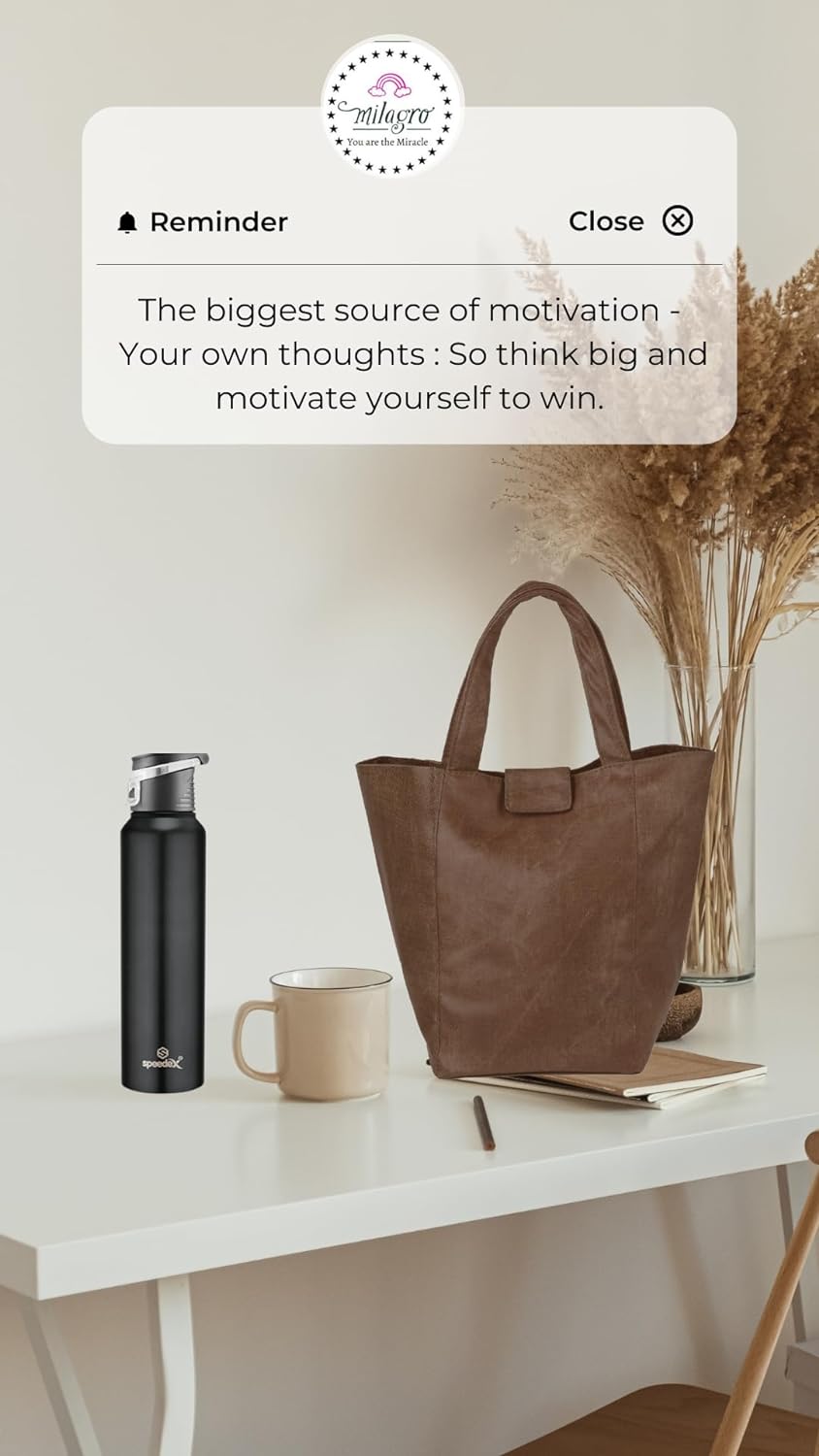 Stylish Lunch Bag - Faux Leather Exterior, Trendy Prints | Inner Waterproof Lining