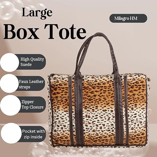 Large Tote Bag | Suede Exterior, Faux Leather Straps & Waterproof Lining