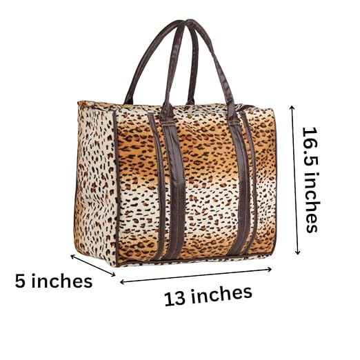 Large Tote Bag | Suede Exterior, Faux Leather Straps & Waterproof Lining