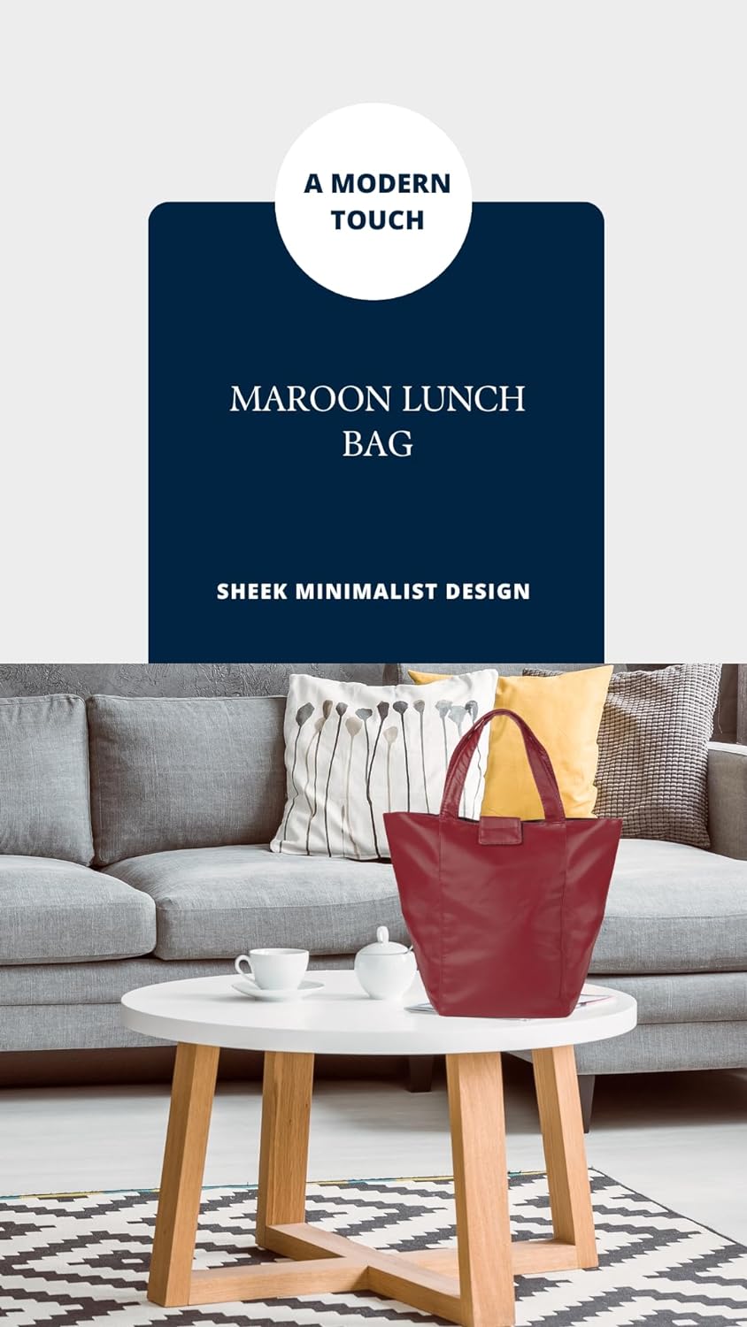 Stylish Lunch Bag - Faux Leather Exterior, Trendy Prints | Inner Waterproof Lining