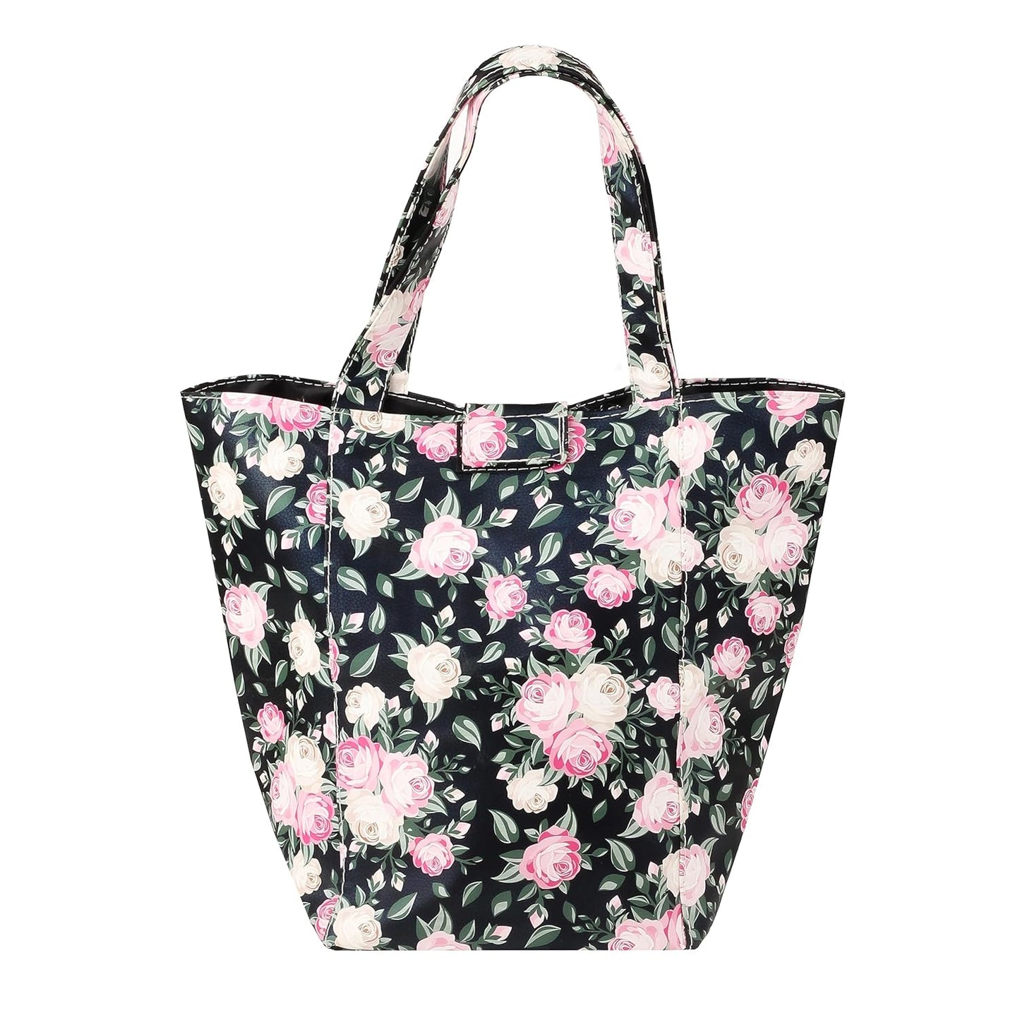 Lunch Bag | Faux Leather Exterior & Inner Waterproof Lining (Floral)