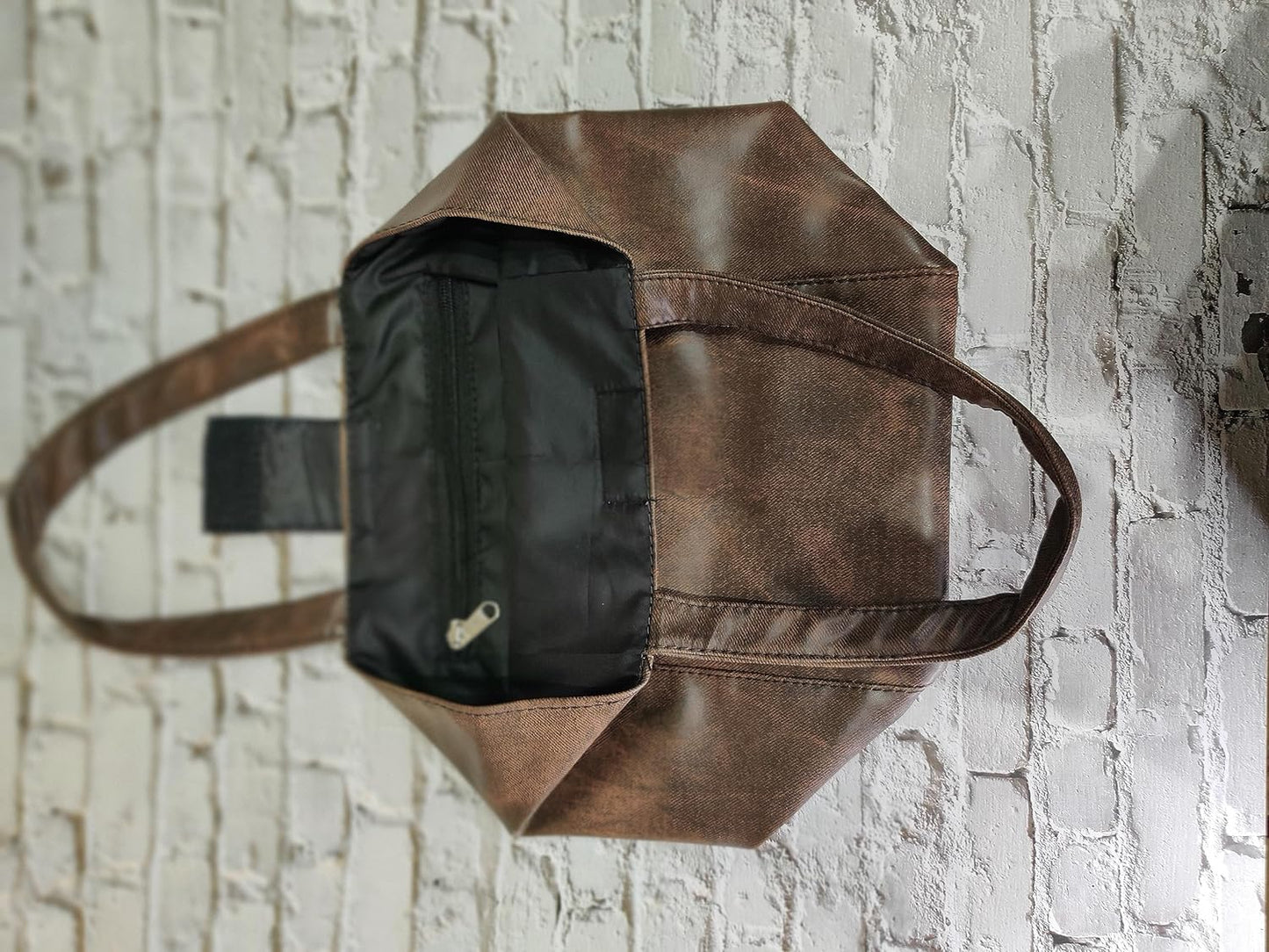 Stylish Lunch Bag - Faux Leather Exterior, Trendy Prints | Inner Waterproof Lining
