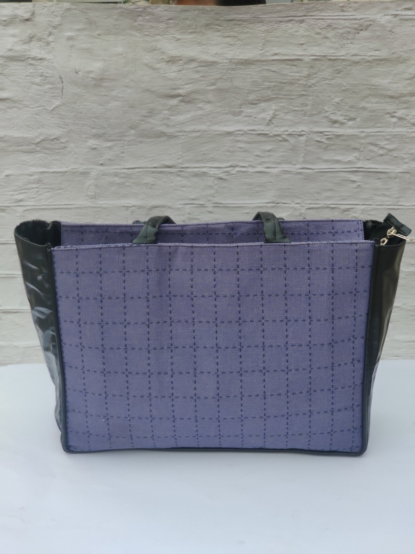 Jaquard and Leather Tote Bags