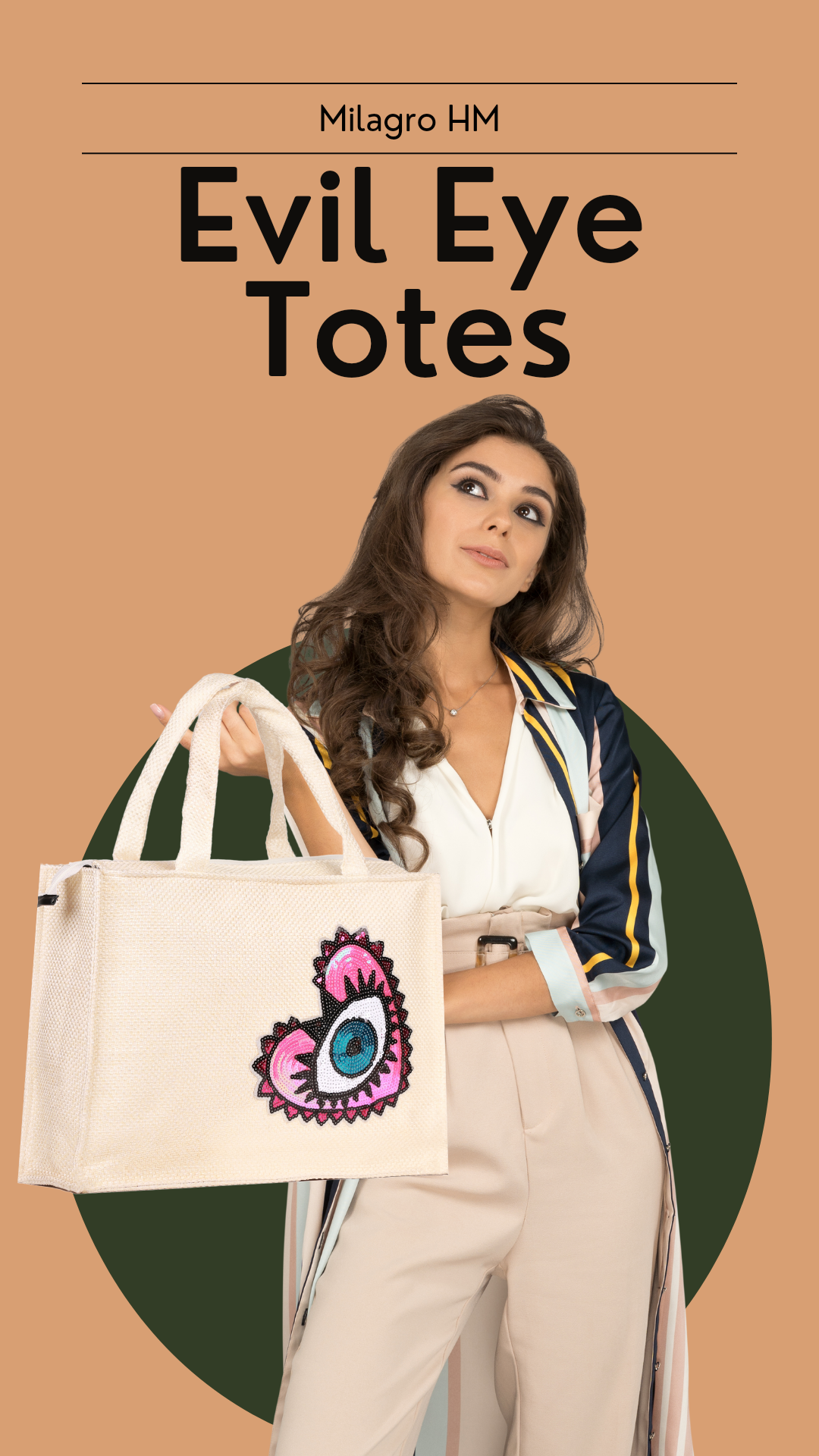 Evil Eye Jute Tote Bags