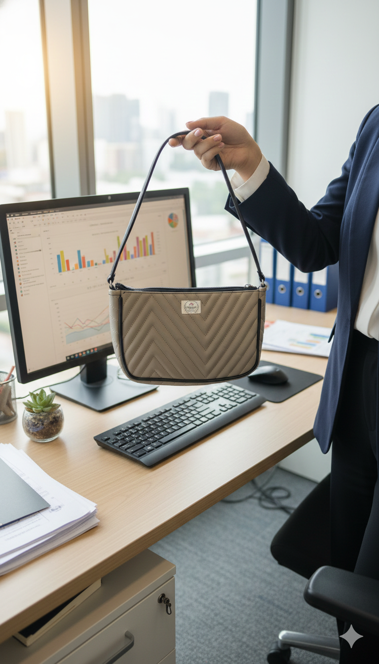 Grey Quilted Baguette