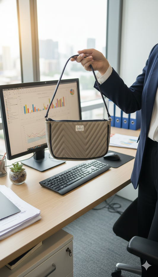 Grey Quilted Baguette