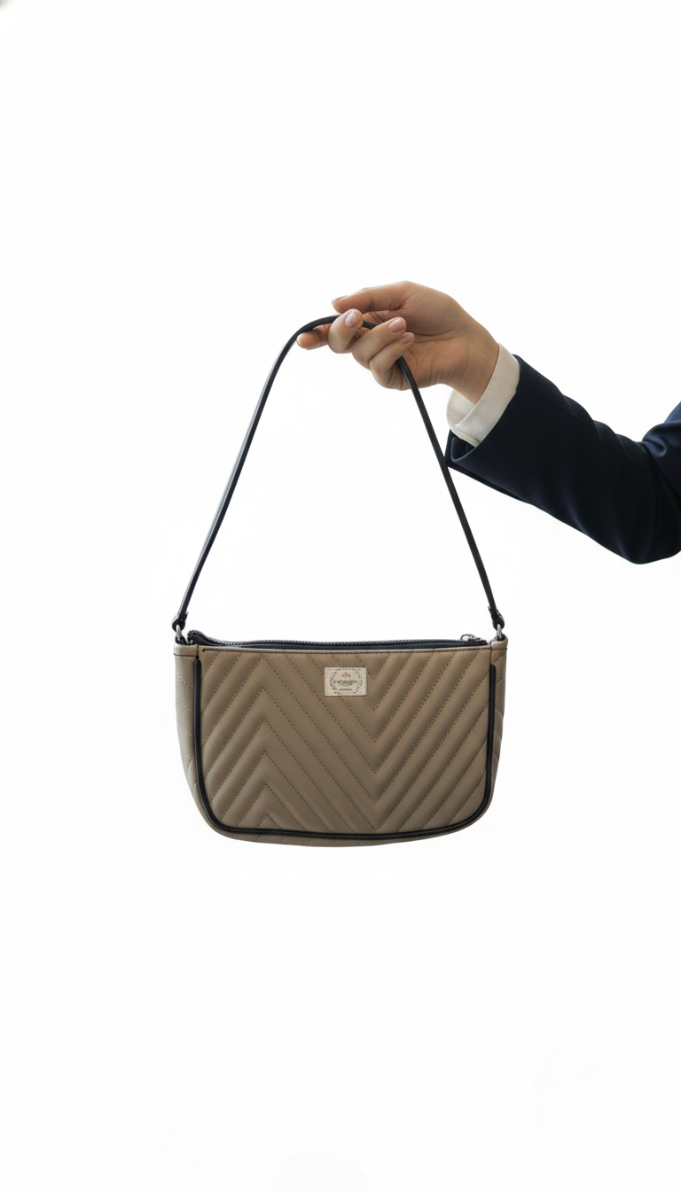 Grey Quilted Baguette