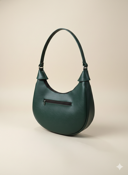 Ananya Green Vegan Leather Shoulder Bag