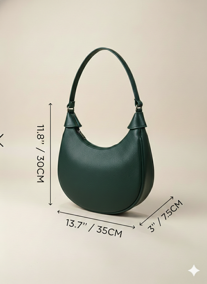 Ananya Green Vegan Leather Shoulder Bag
