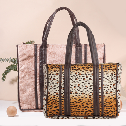 Book totes  ( Medium Sizes Suede and Leather Box Totes )