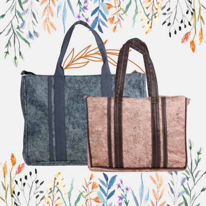 Book totes  ( Medium Sizes Suede and Leather Box Totes )
