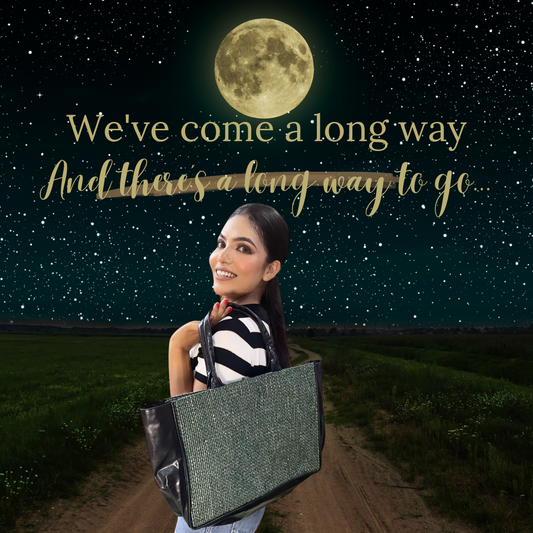 Jaquard and Leather Tote Bags Green