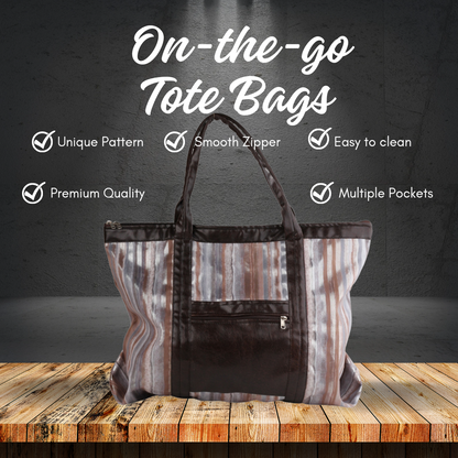 On-the-Go Tote Bag | Faux Leather Exterior & Inner Waterproof Lining