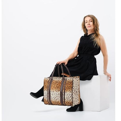 Large Tote Bag | Suede Exterior, Faux Leather Straps & Waterproof Lining