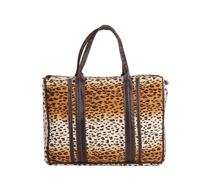Large Tote Bag | Suede Exterior, Faux Leather Straps & Waterproof Lining