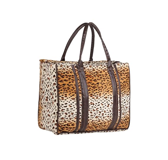 Large Tote Bag | Suede Exterior, Faux Leather Straps & Waterproof Lining