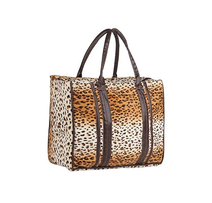 Large Tote Bag | Suede Exterior, Faux Leather Straps & Waterproof Lining