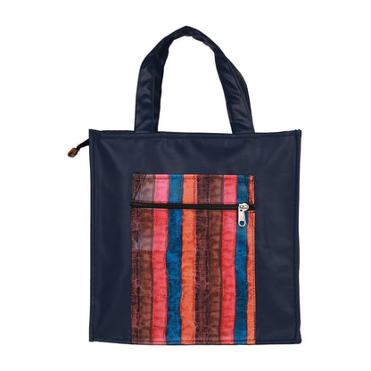Handmade Lunch Bag for Office & College Faux Leather Tiffin Bag with Zip Closure