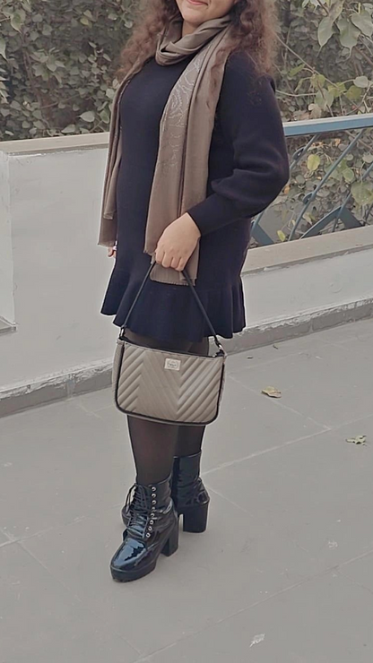 Grey Quilted Baguette