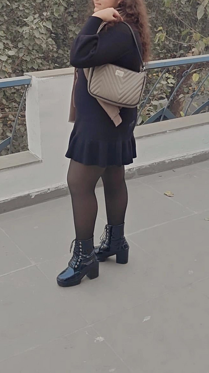 Grey Quilted Baguette