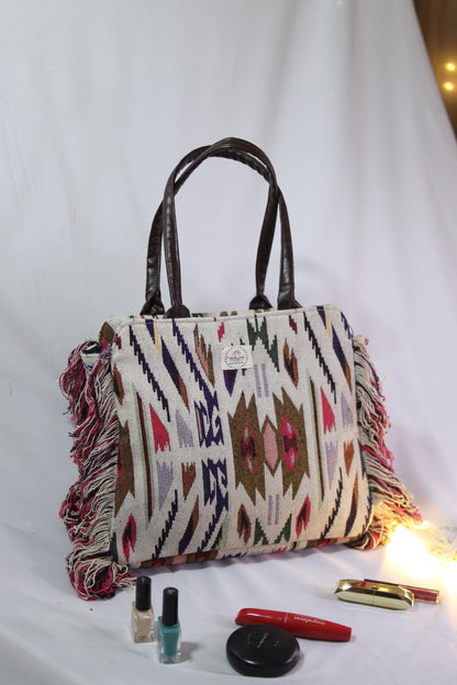 Vibrant White Frill Totes