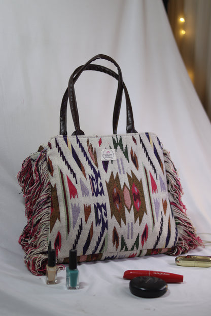 Vibrant White Frill Totes