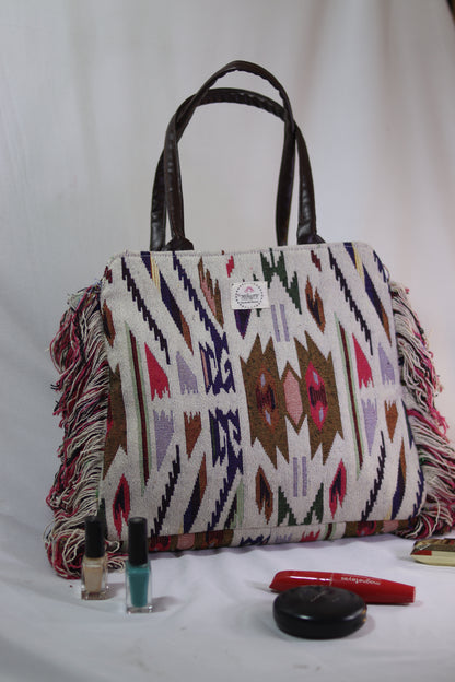 Vibrant White Frill Totes