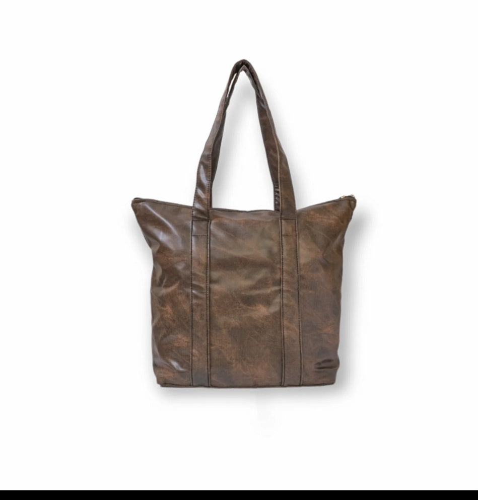 Traveler's Totes ( Large capacity Faux Leather Bags for weekend travelling, grocery shopping , et