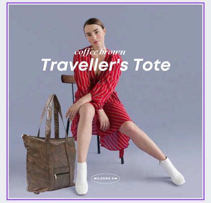 Traveler's Totes ( Large capacity Faux Leather Bags for weekend travelling, grocery shopping , et