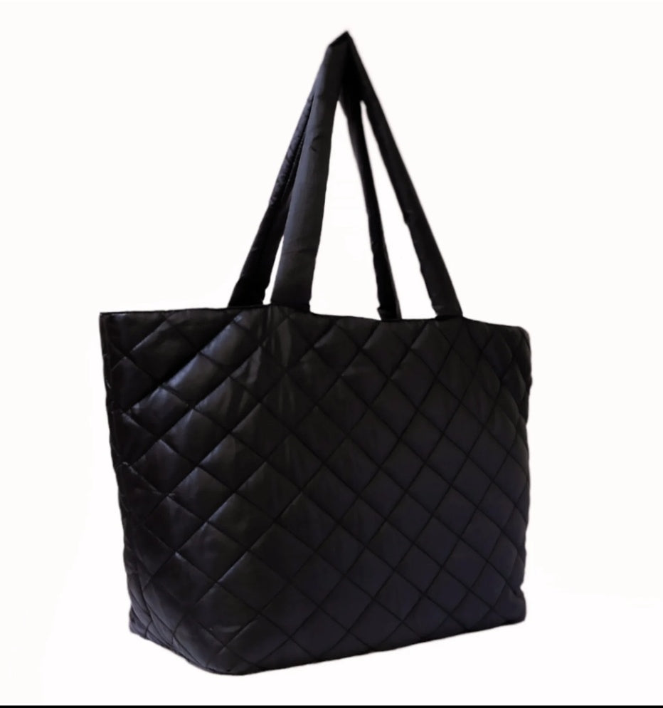 Quilted Boat Totes Black