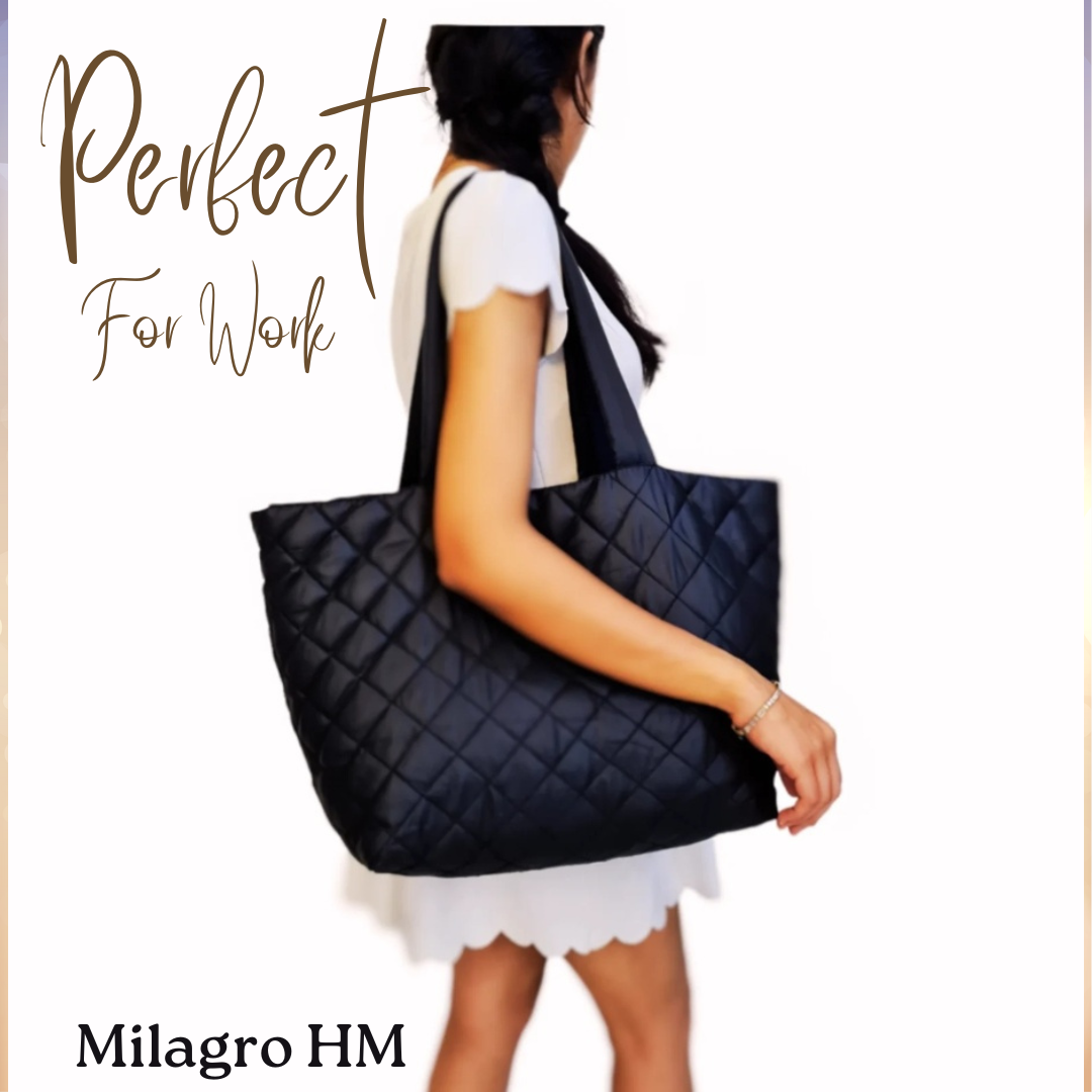 Quilted Boat Totes Black