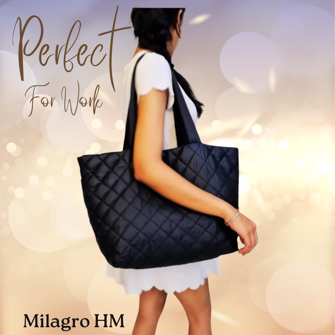 Quilted Boat Totes Black