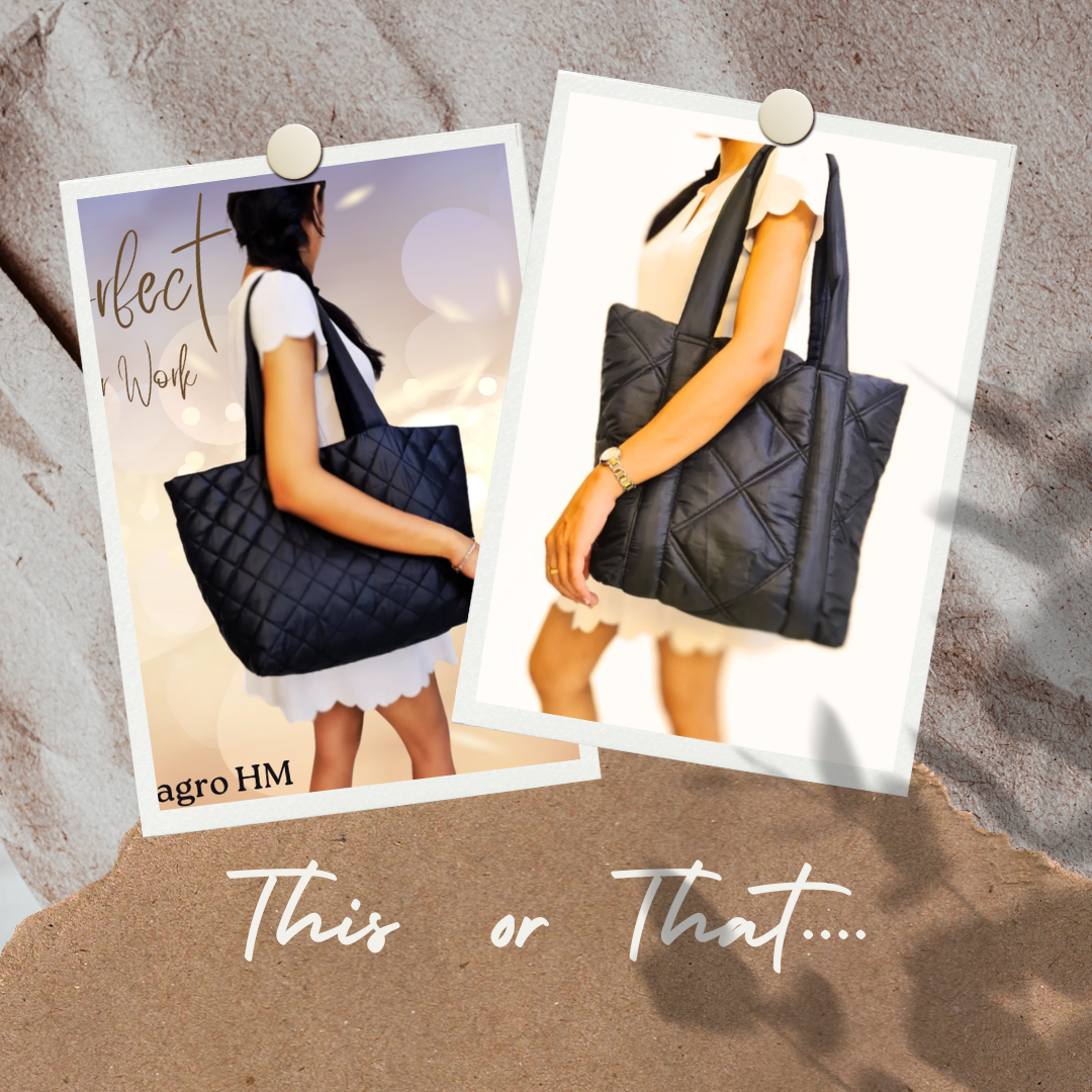 Quilted Boat Totes Black