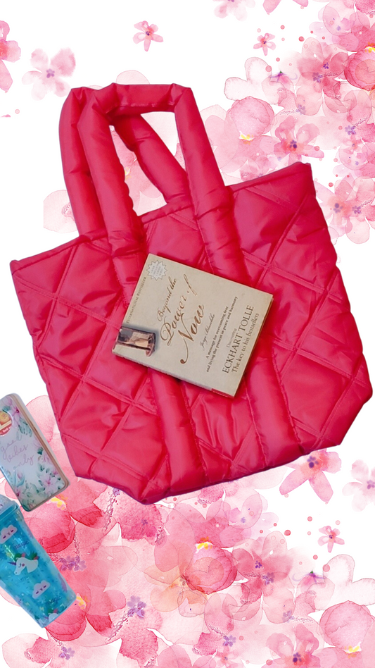 Quilted Long Tote Bags Red